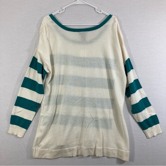 NWT Lane Bryant Green Striped Long Sleeve Pull-On Sweater Size 14/16W - Picture 6 of 8